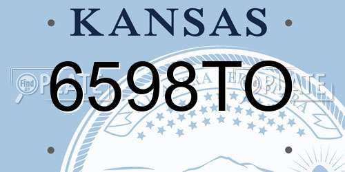 6598TO Kansas License Plate