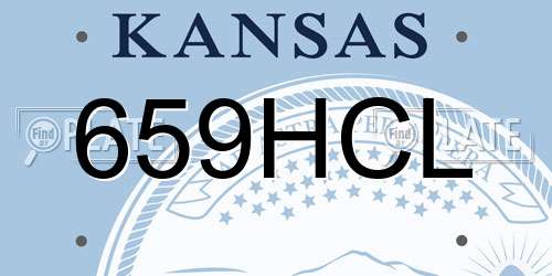 659HCL Kansas License Plate