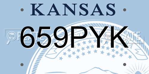 659PYK Kansas License Plate