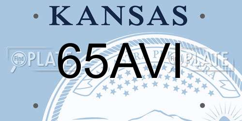 65AVI Kansas License Plate