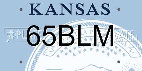 65BLM Kansas License Plate