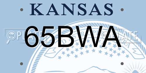 65BWA Kansas License Plate
