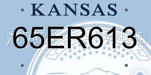 65ER613 Kansas License Plate