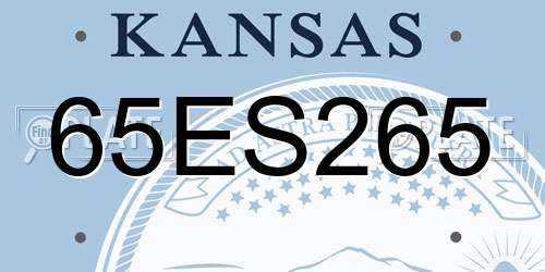 65ES265 Kansas License Plate