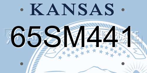 65SM441 Kansas License Plate