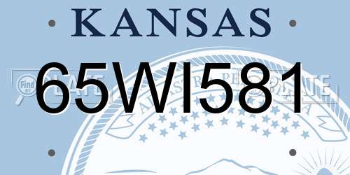65WI581 Kansas License Plate