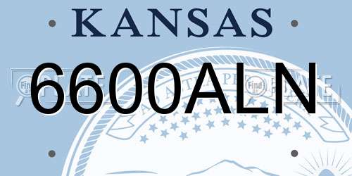 6600ALN Kansas License Plate