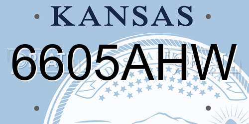 6605AHW Kansas License Plate