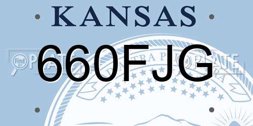 660FJG Kansas License Plate