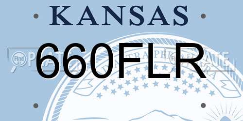 660FLR Kansas License Plate