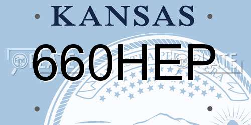 660HEP Kansas License Plate