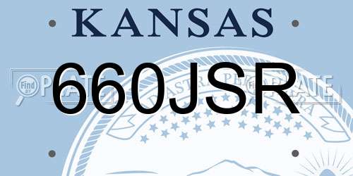 660JSR Kansas License Plate