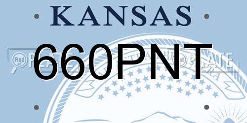 660PNT Kansas License Plate