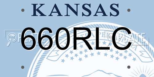 660RLC Kansas License Plate