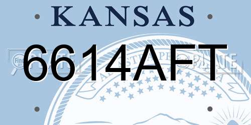 6614AFT Kansas License Plate