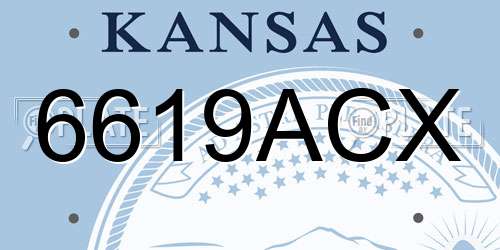 6619ACX Kansas License Plate