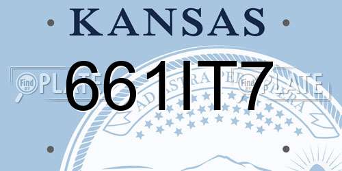 661IT7 Kansas License Plate