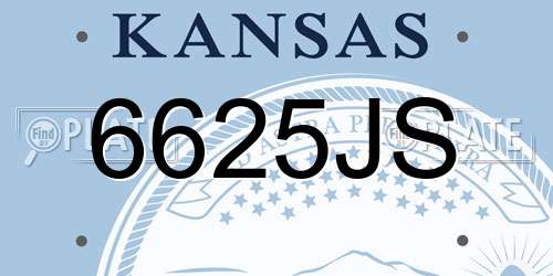 6625JS Kansas License Plate