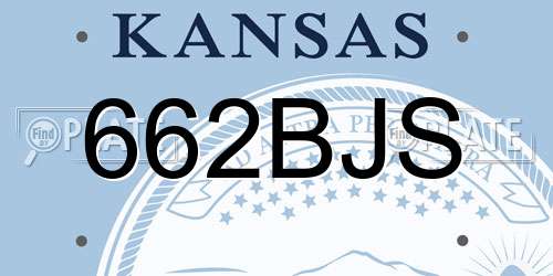 662BJS Kansas License Plate