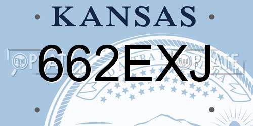 662EXJ Kansas License Plate