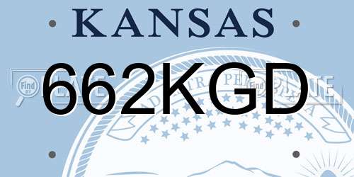 662KGD Kansas License Plate