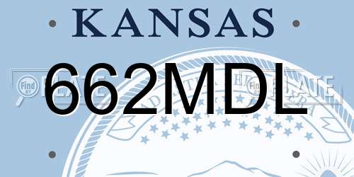 662MDL Kansas License Plate