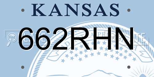 662RHN Kansas License Plate