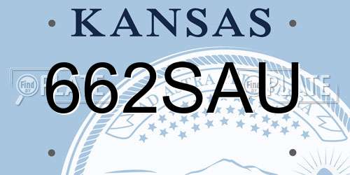 662SAU Kansas License Plate