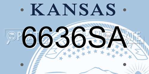 6636SA Kansas License Plate