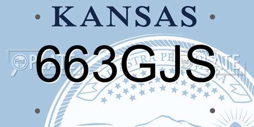 663GJS Kansas License Plate