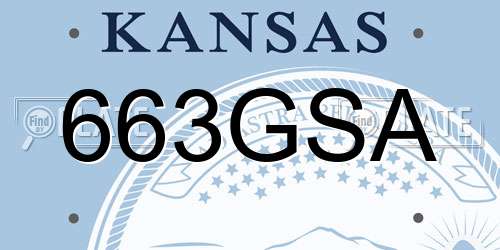 663GSA Kansas License Plate