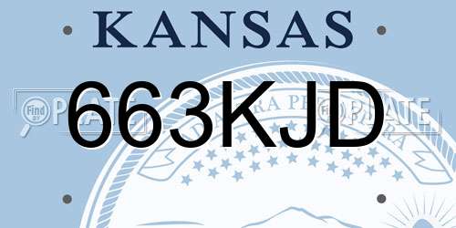663KJD Kansas License Plate
