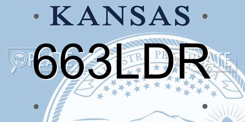663LDR Kansas License Plate