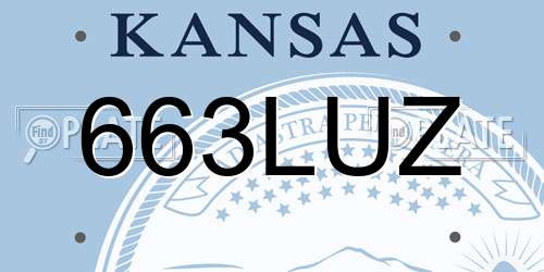 663LUZ Kansas License Plate