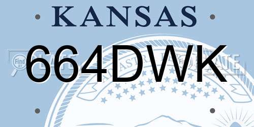 664DWK Kansas License Plate