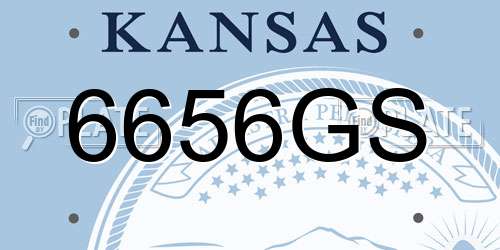 6656GS Kansas License Plate