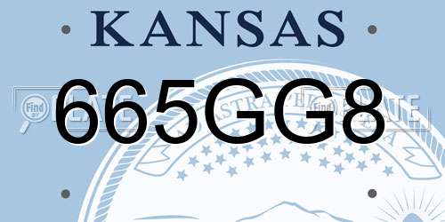 665GG8 Kansas License Plate