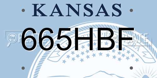 665HBF Kansas License Plate