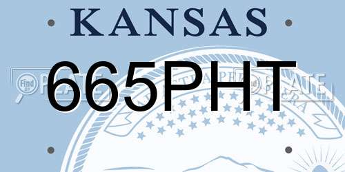 665PHT Kansas License Plate