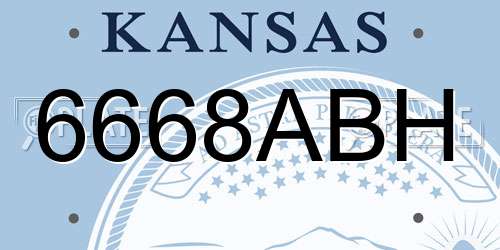 6668ABH Kansas License Plate