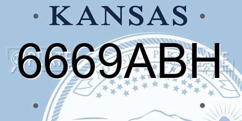 6669ABH Kansas License Plate