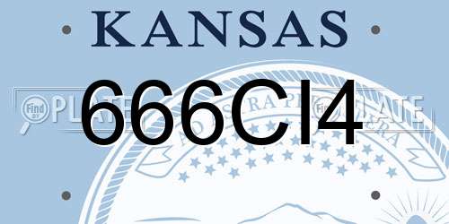 666CI4 Kansas License Plate