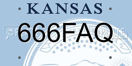 666FAQ Kansas License Plate