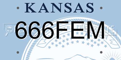 666FEM Kansas License Plate