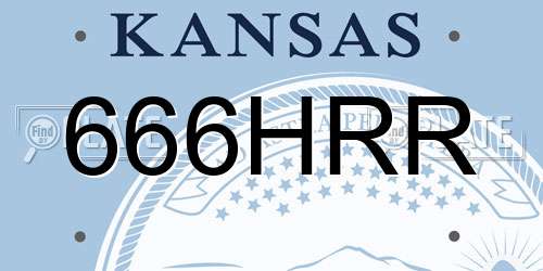 666HRR Kansas License Plate