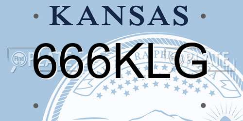 666KLG Kansas License Plate
