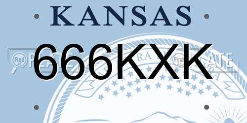 666KXK Kansas License Plate