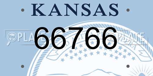 66766 Kansas License Plate