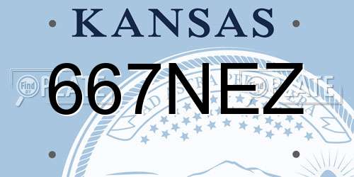 667NEZ Kansas License Plate