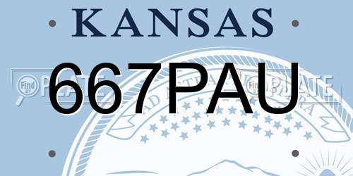 667PAU Kansas License Plate
